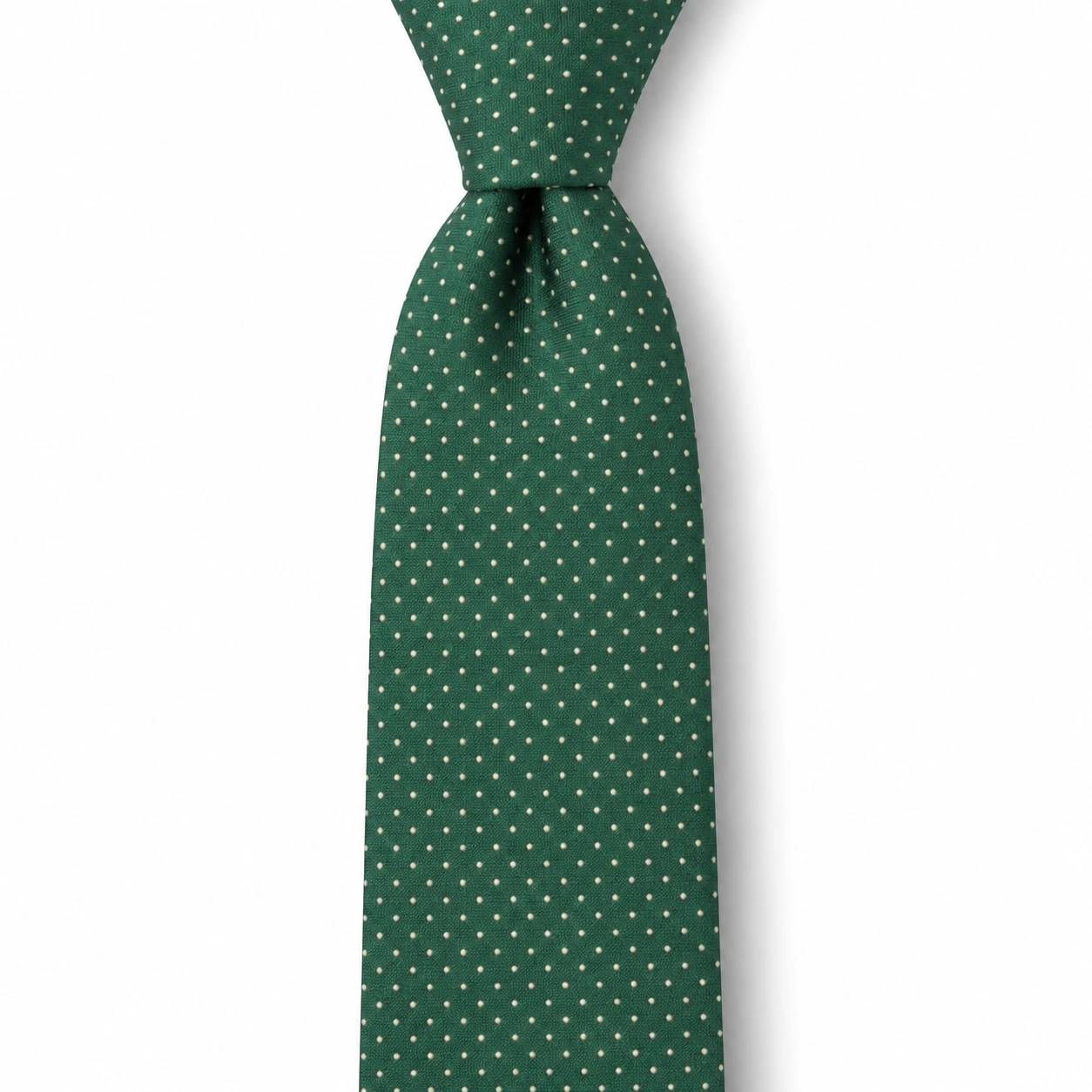 Forest Green and White Micro Dot Skinny Tie