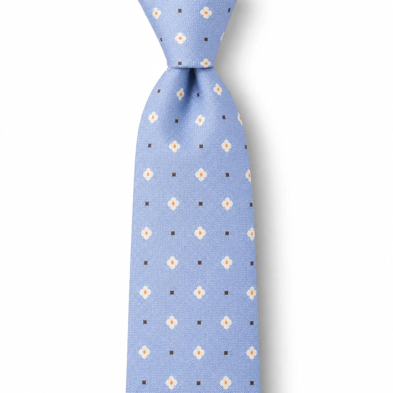 Light Blue Daisy Motif Skinny Tie