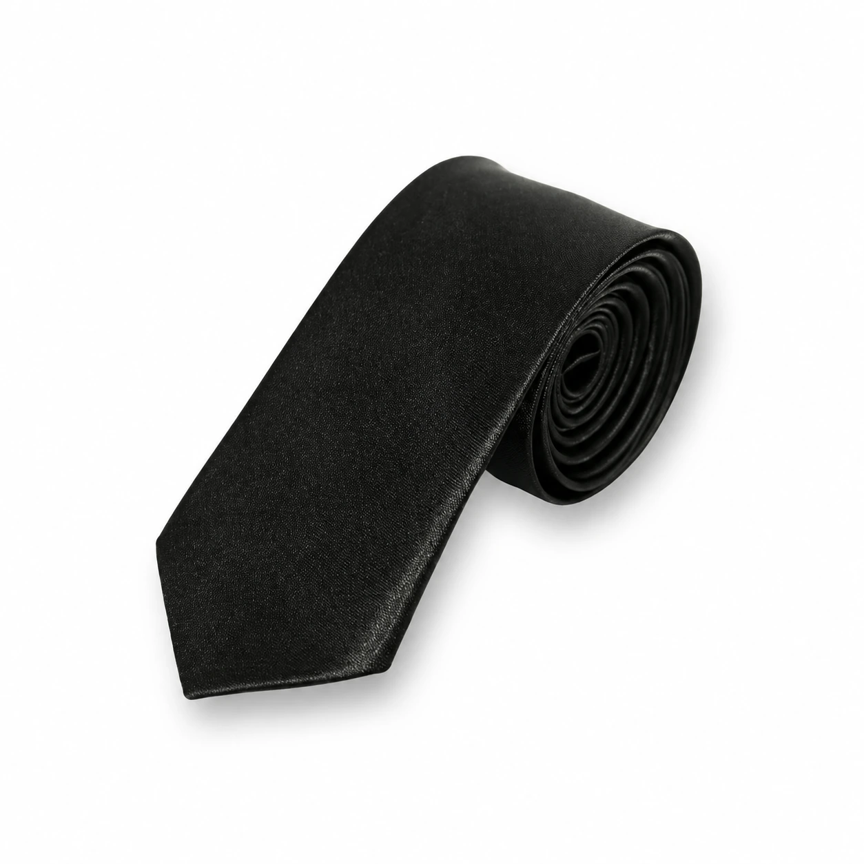 Black Solid Skinny Tie