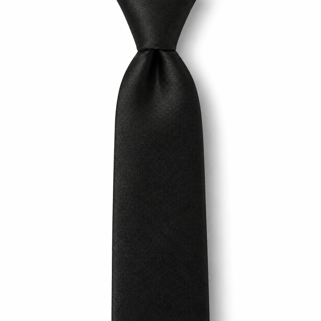 Black Solid Skinny Tie