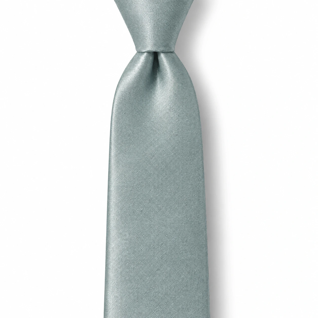 Silver Green Solid Skinny Tie