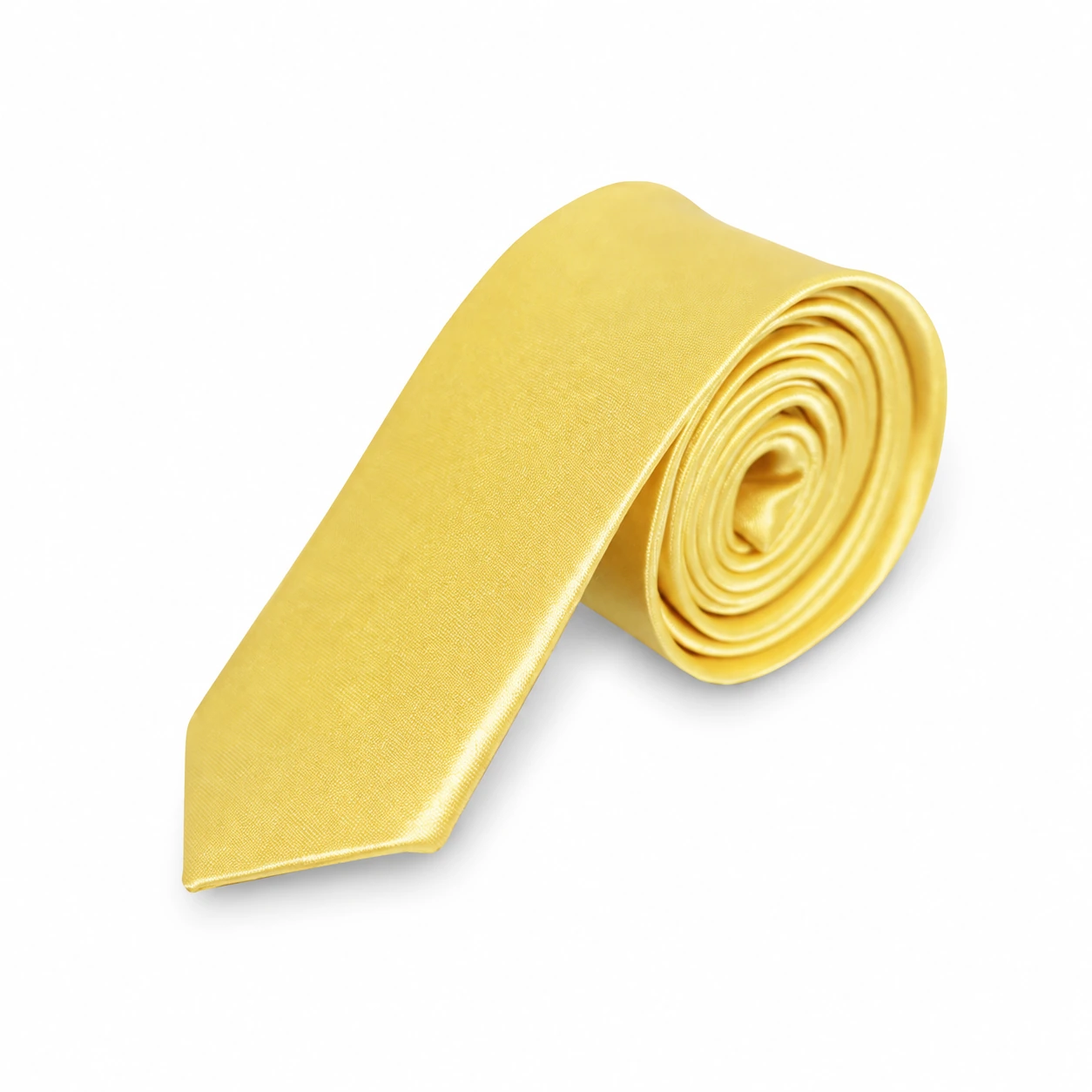 Pastel Yellow Solid Skinny Tie