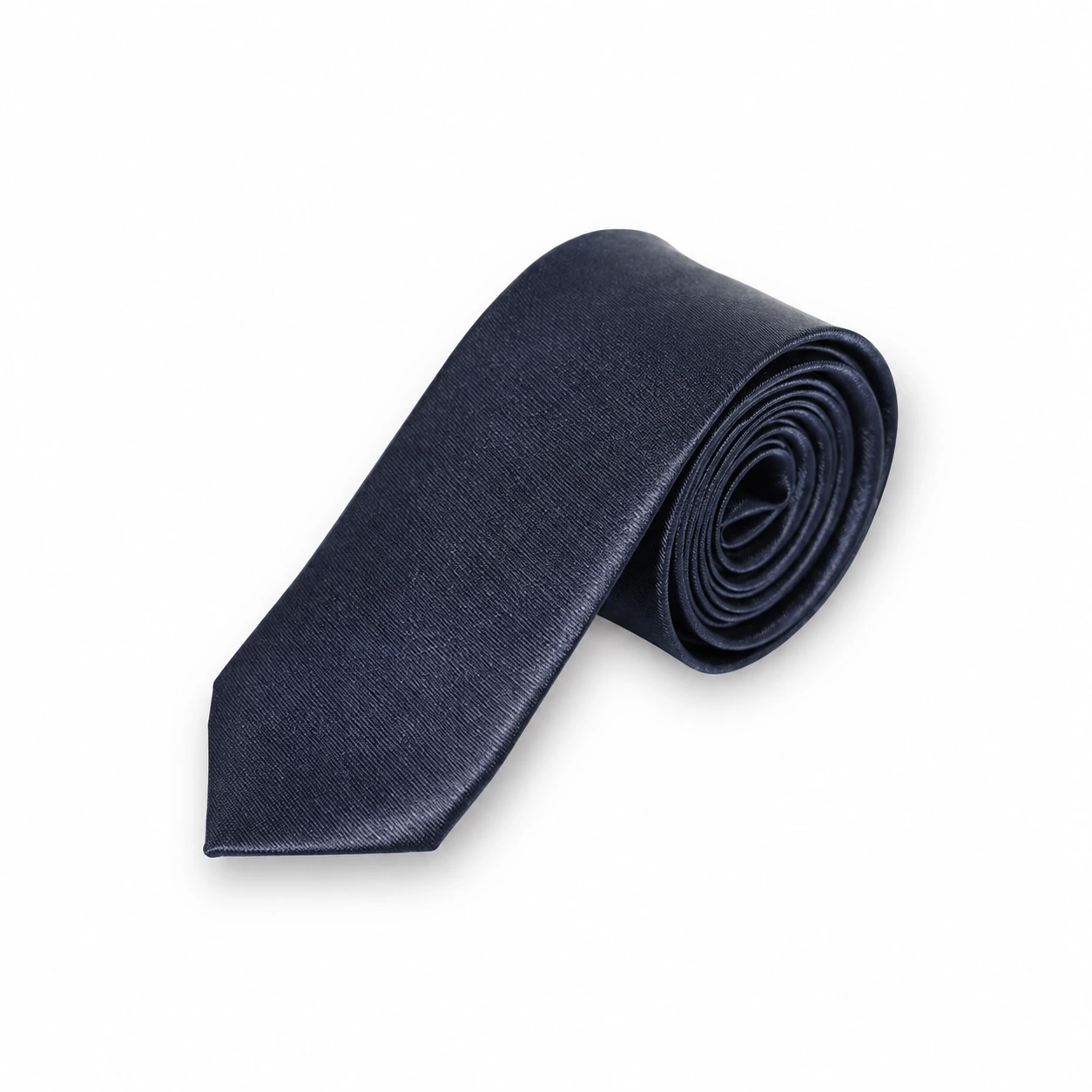 Dark Navy Blue Solid Skinny Tie