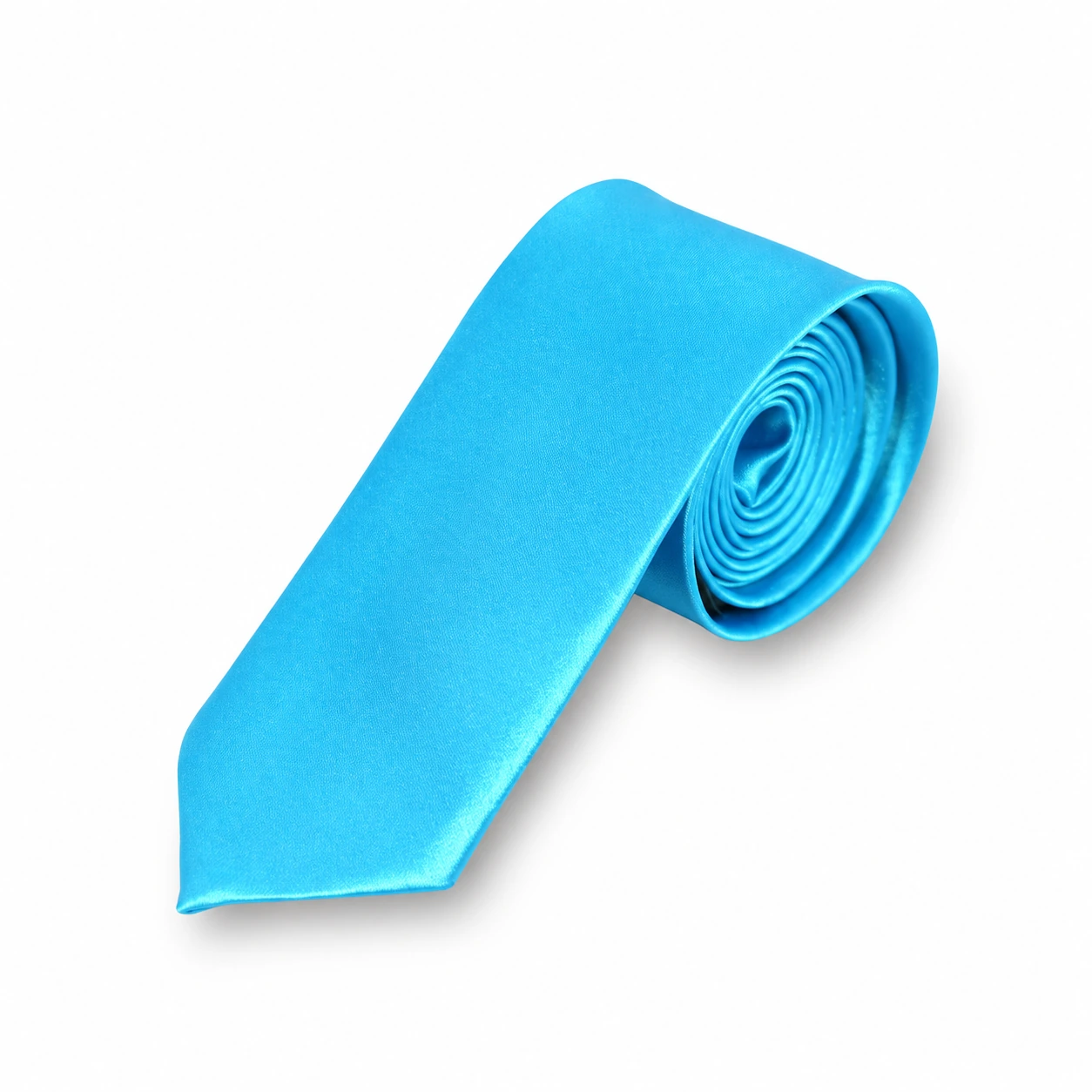 Turquoise Blue Solid Skinny Tie