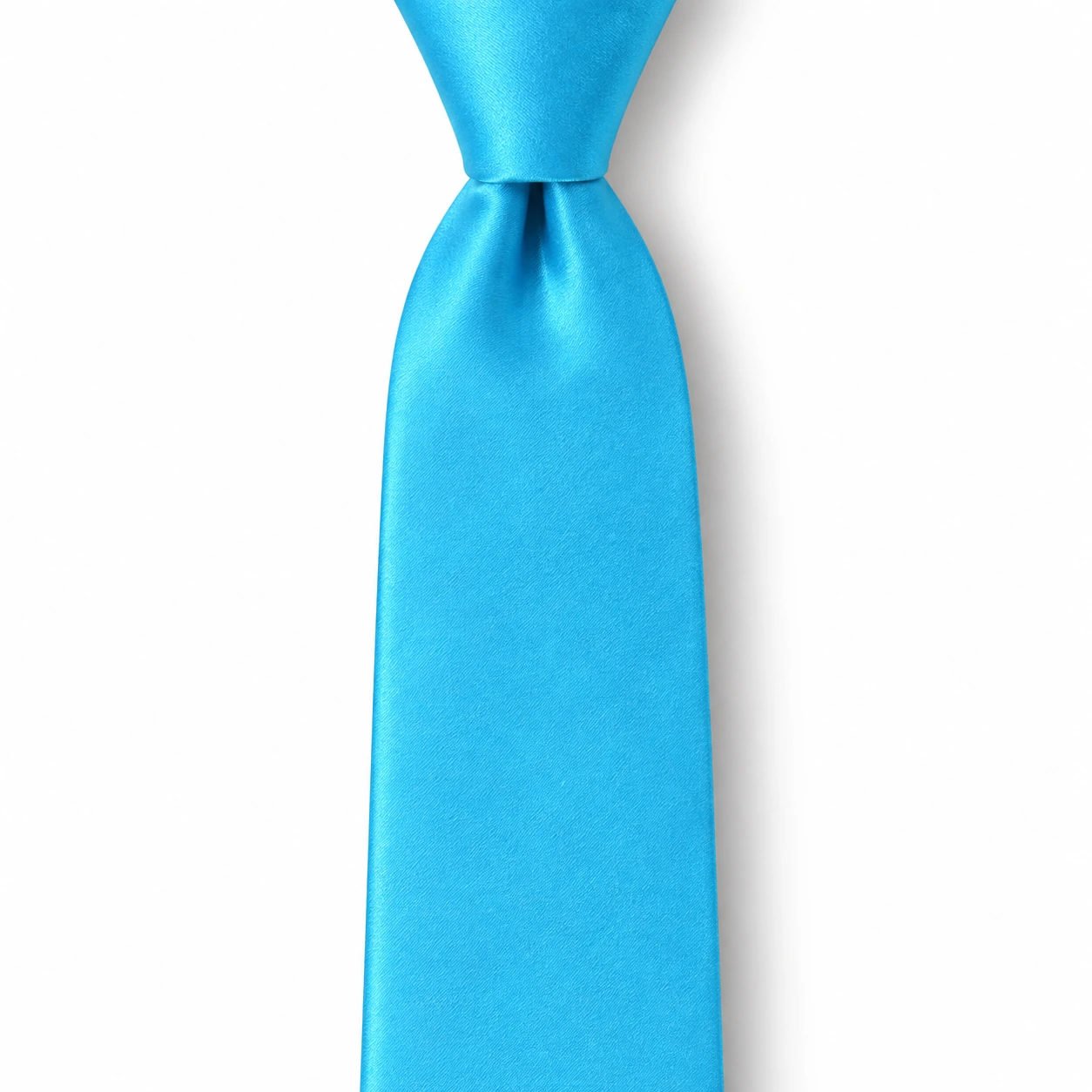 Turquoise Blue Solid Skinny Tie