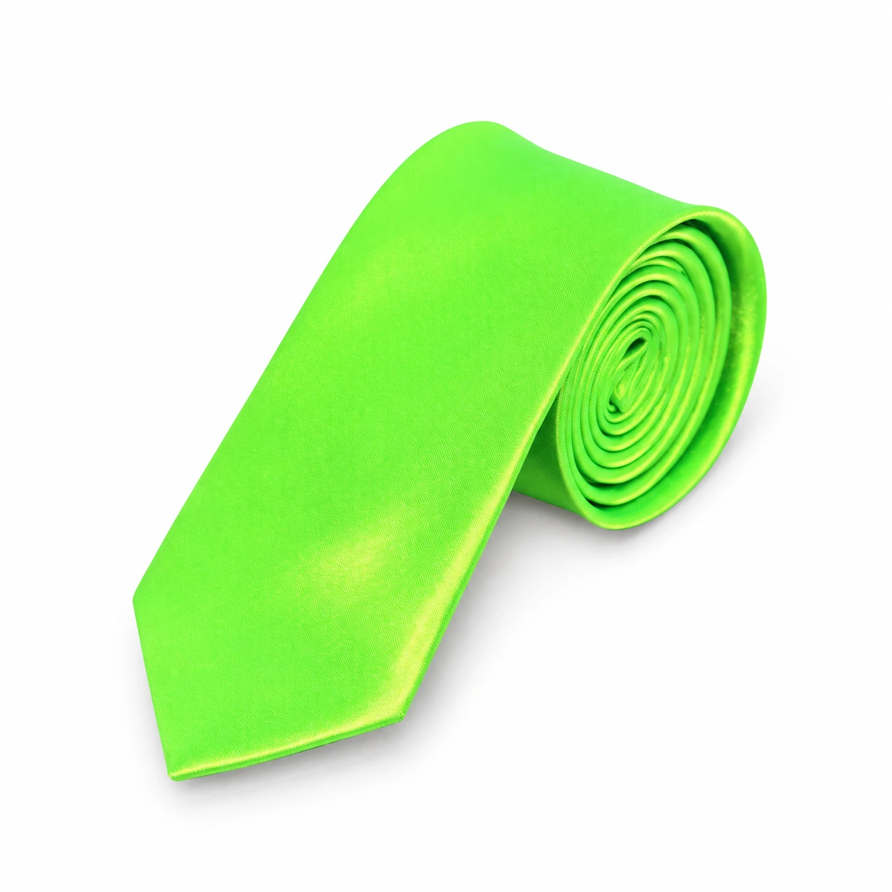 Lime Green Solid Skinny Tie