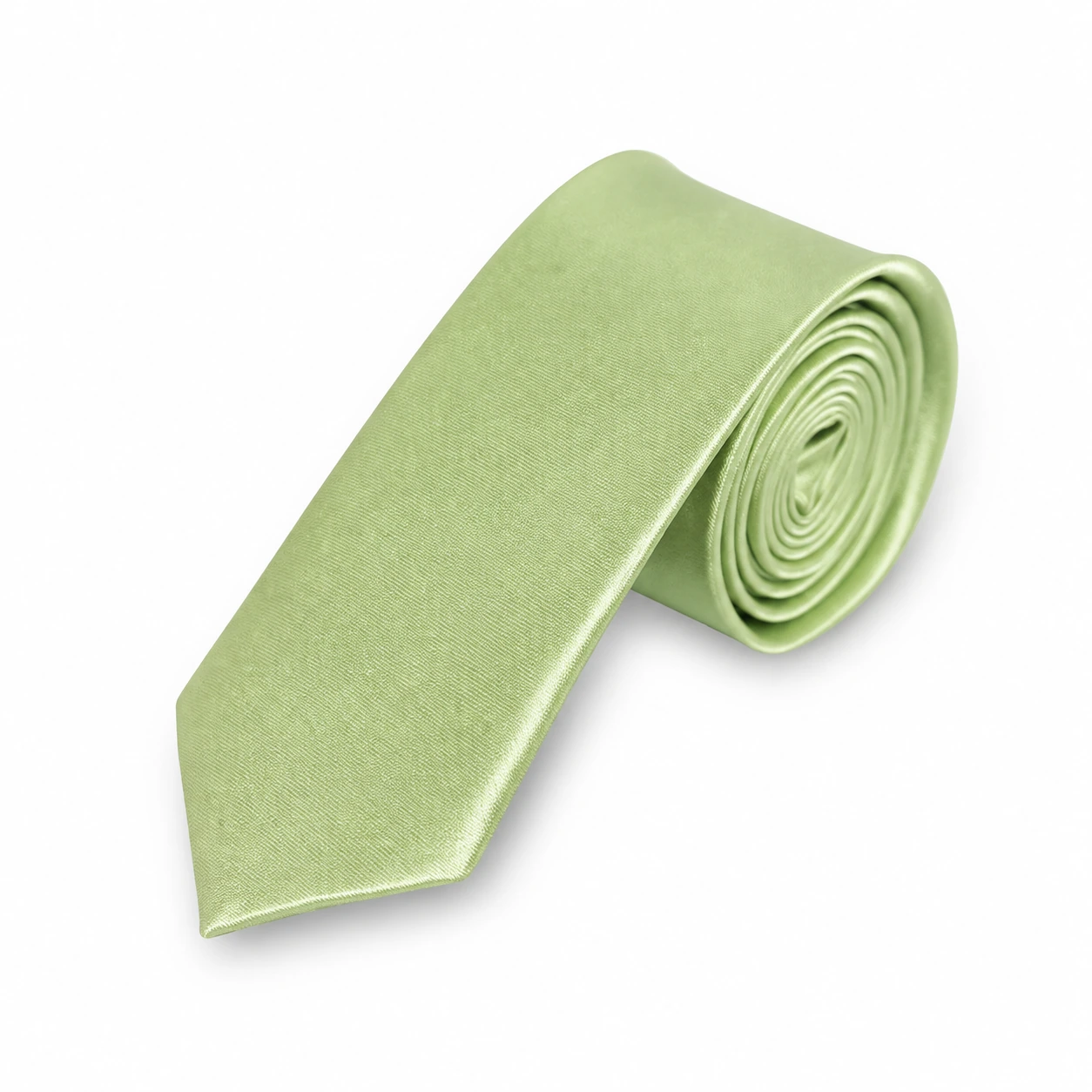 Pale Green Solid Skinny Tie
