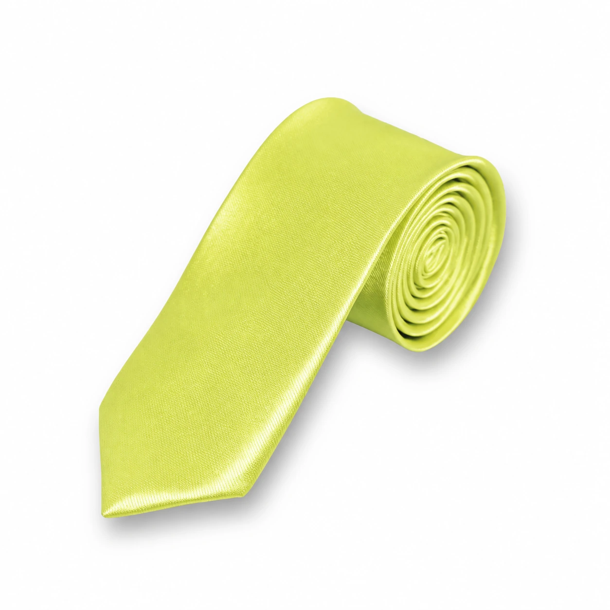 Yellow Green Solid Skinny Tie