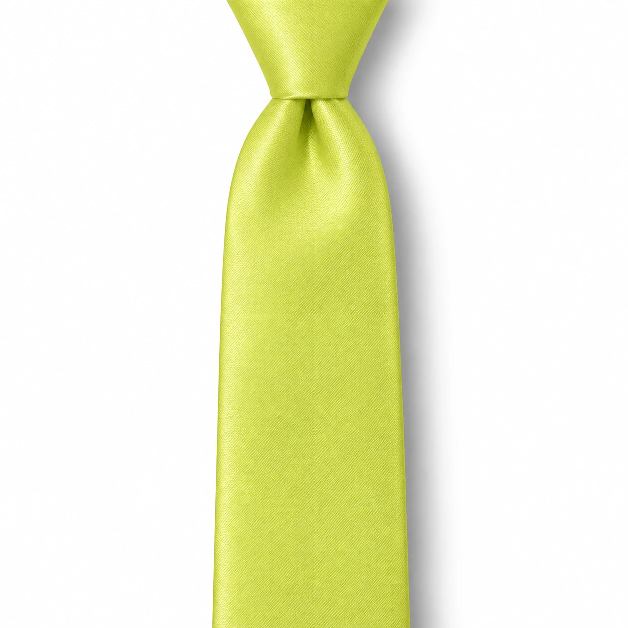 Yellow Green Solid Skinny Tie
