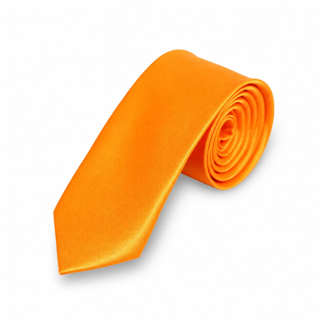 Bright Orange Solid Skinny Tie
