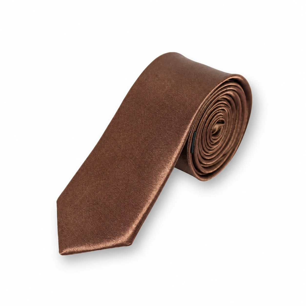 Chestnut Brown Solid Skinny Tie