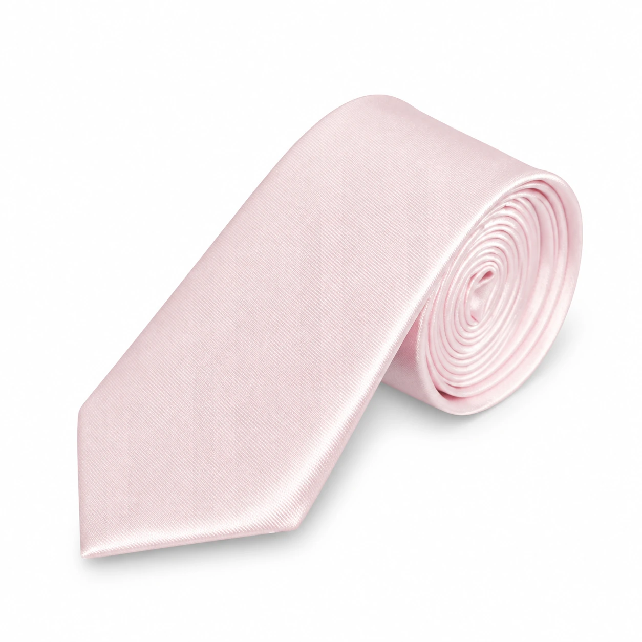 Pale Blush Pink Solid Skinny Tie