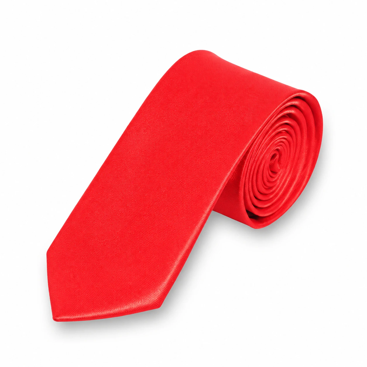 Bright Red Solid Skinny Tie