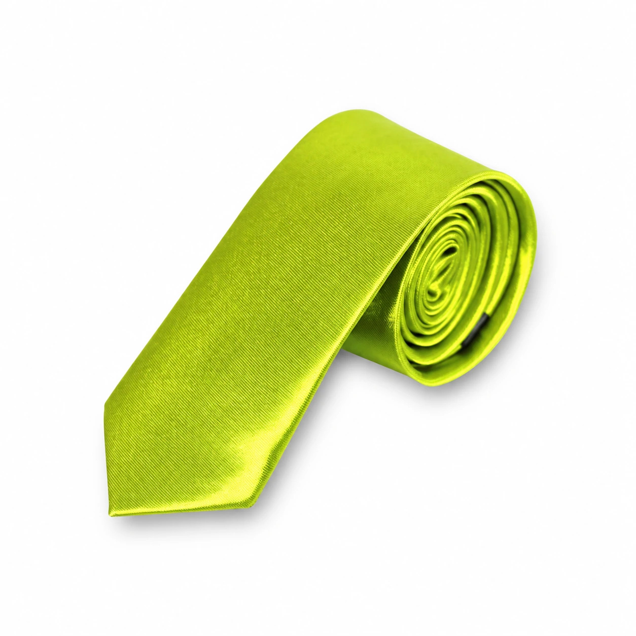Yellow Green Solid Skinny Tie