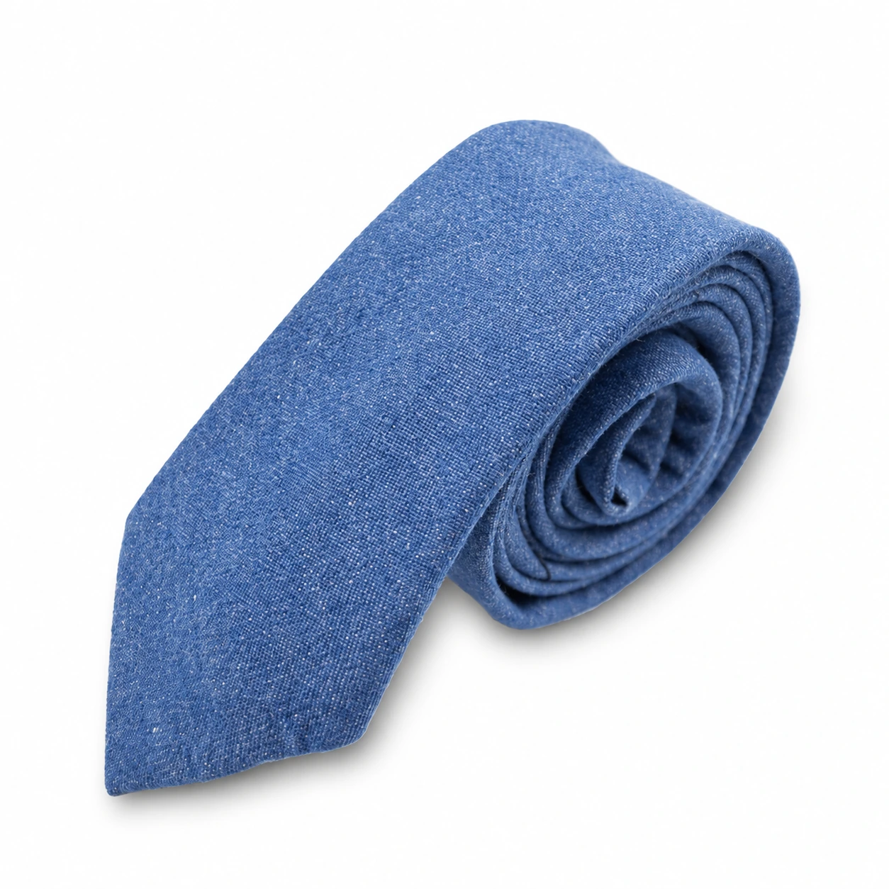 Light Denim Blue Textured Skinny Tie