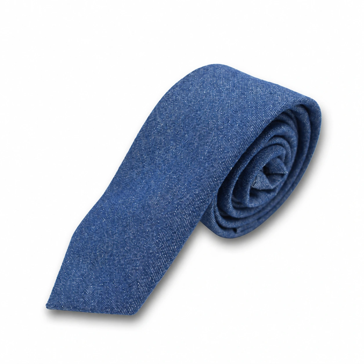 Dark Denim Blue Textured Skinny Tie