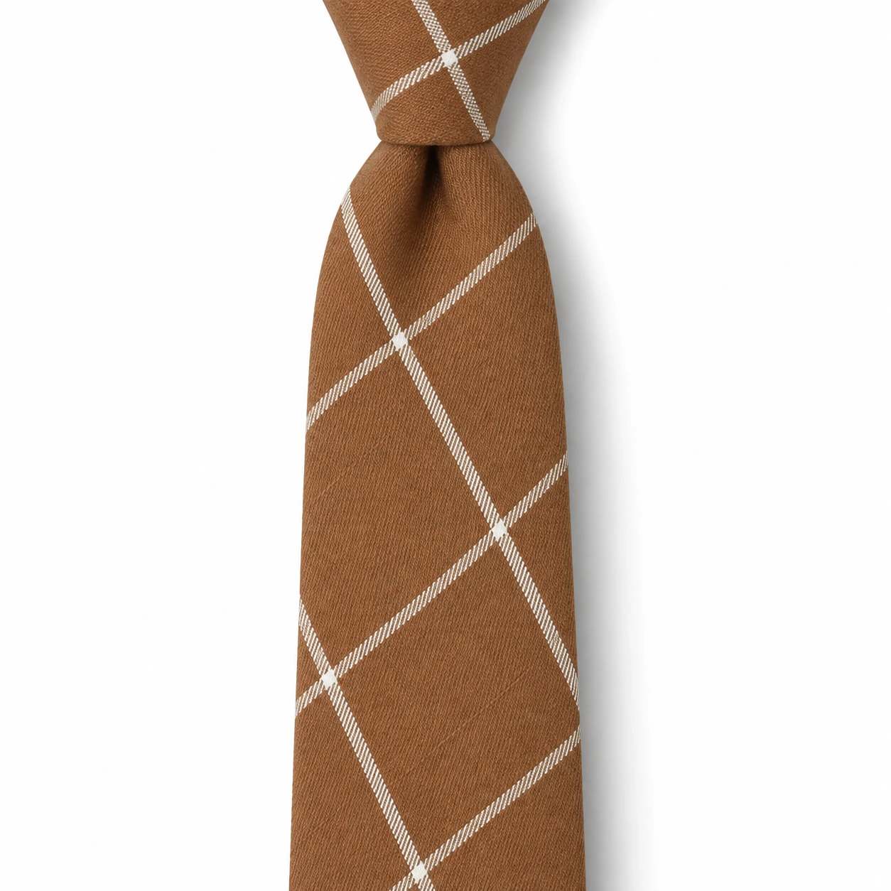 Brown and Cream Windowpane Skinny Tie