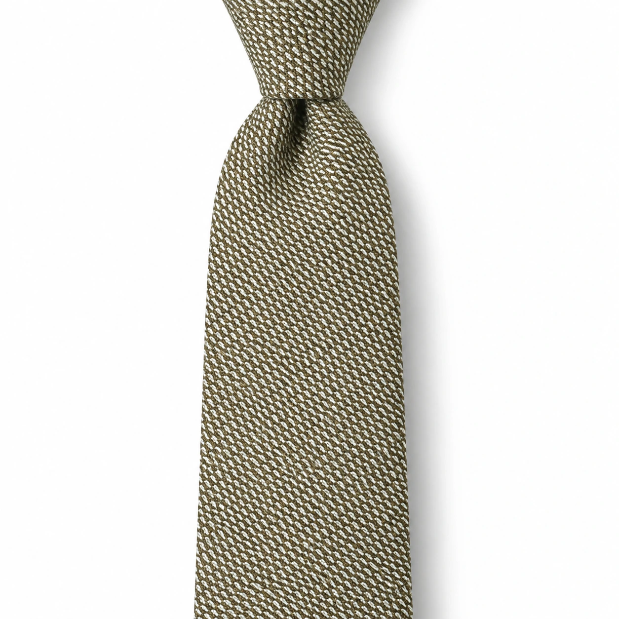 Brown and Cream Micro Pattern Skinny Tie