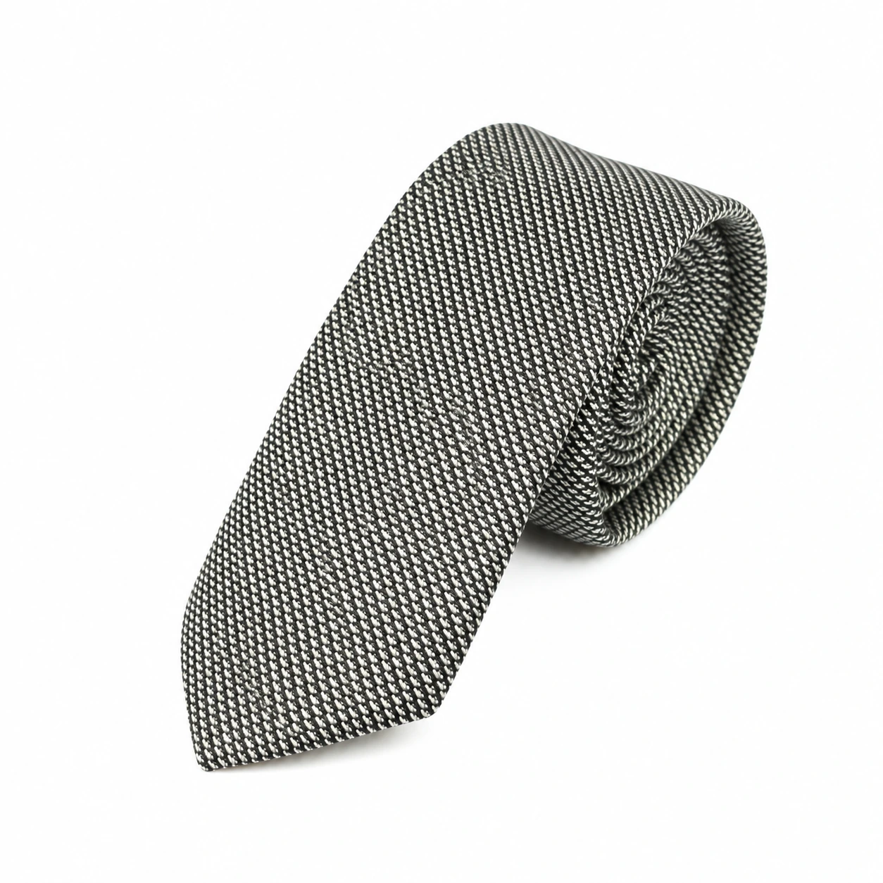 Gray and Black Micro Pattern Skinny Tie