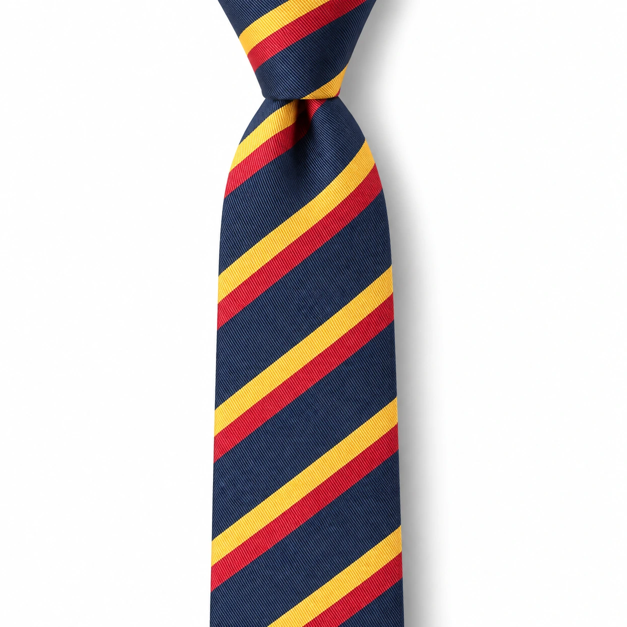 Navy, Red and Yellow Striped Skinny Tie