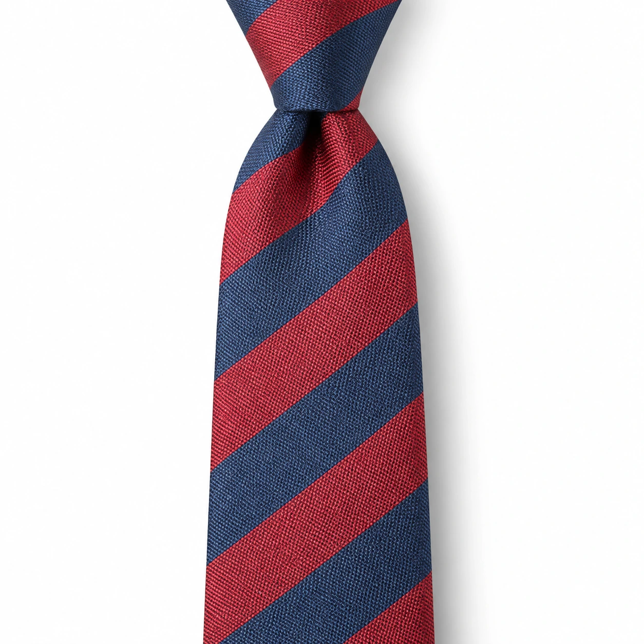 Navy and Burgundy Broad Stripe Skinny Tie
