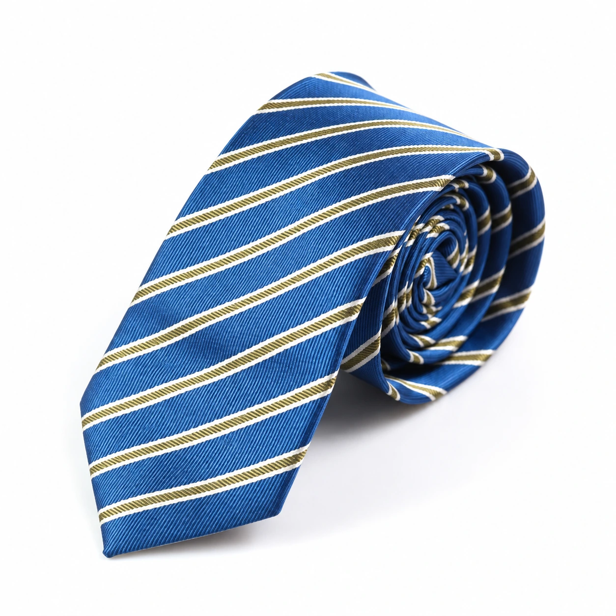Blue and Pale Gold Pinstripe Skinny Tie