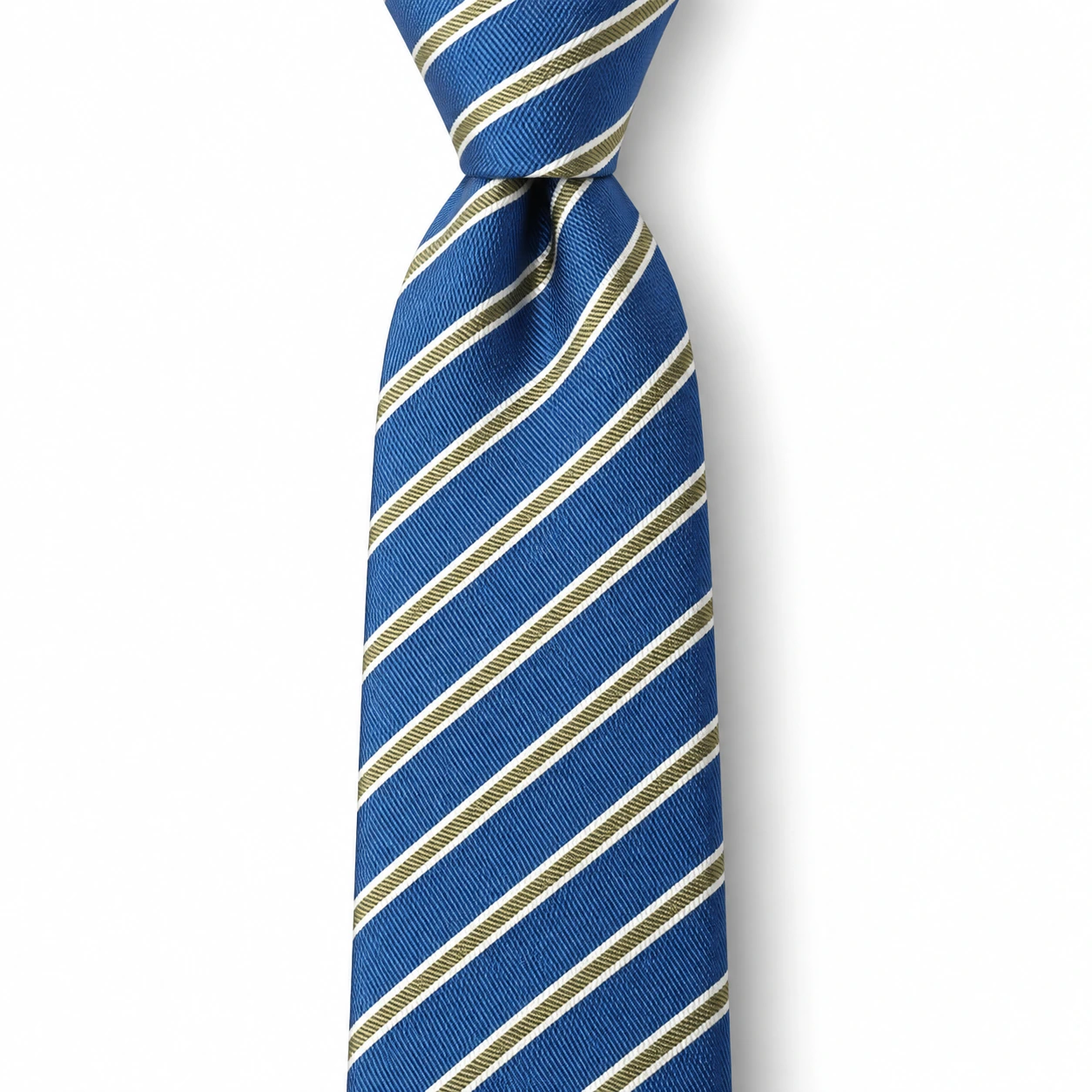 Blue and Pale Gold Pinstripe Skinny Tie