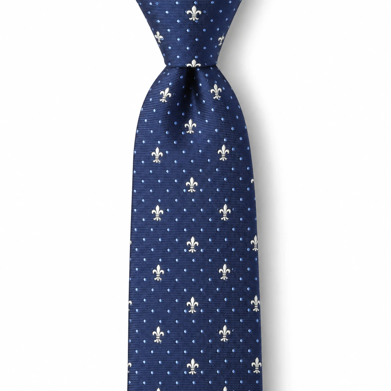 Navy and White Starburst and Dot Skinny Tie