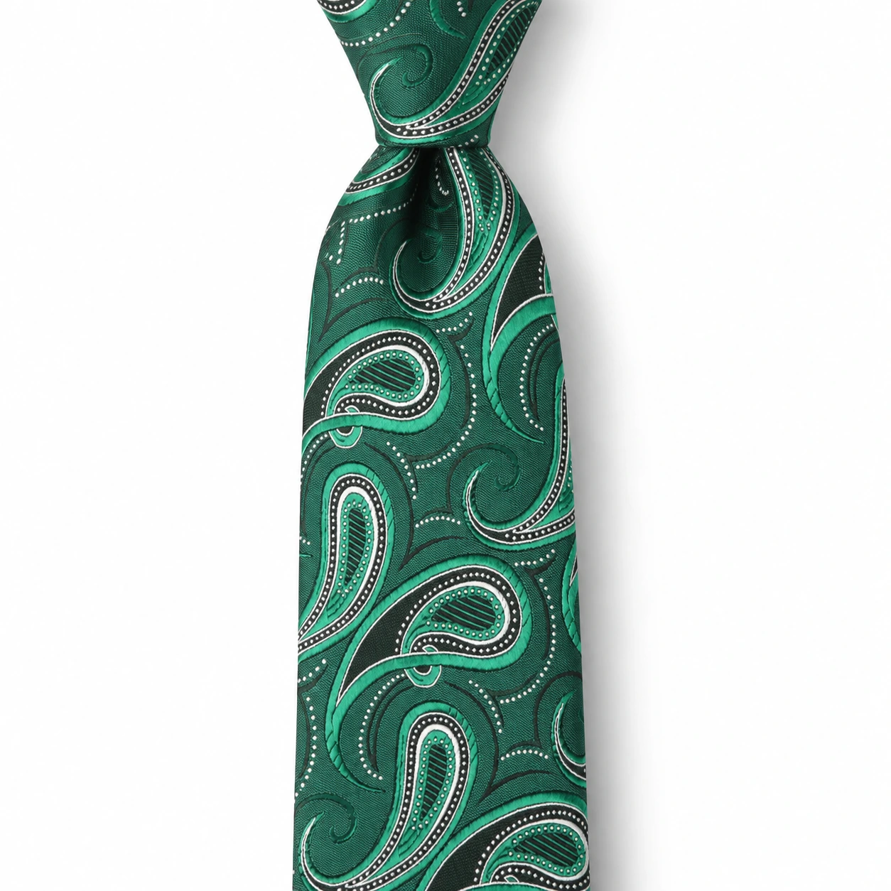 Emerald Green and Mint Paisley Skinny Tie