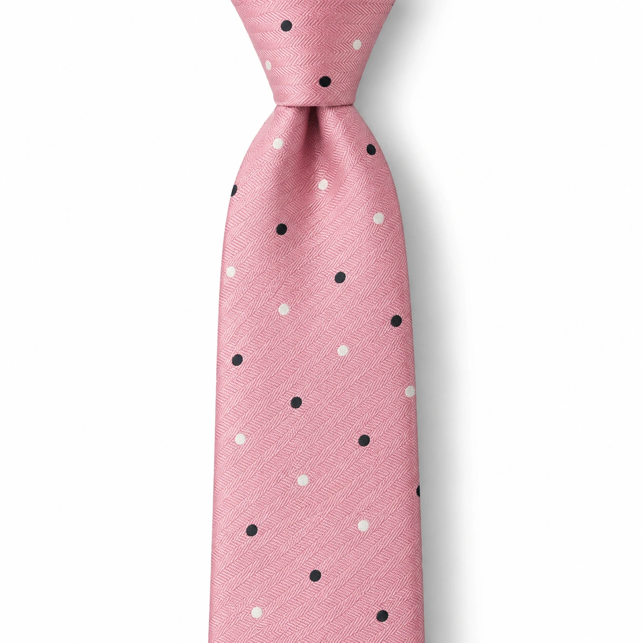 Pink, Black and White Polka Dot Skinny Tie