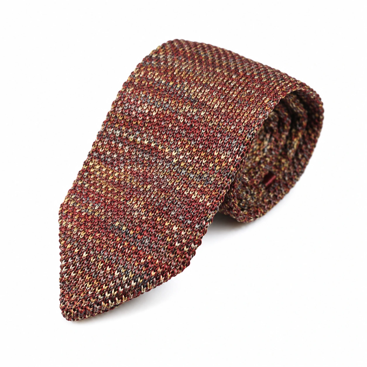 Rust Red and Brown Knit Tie