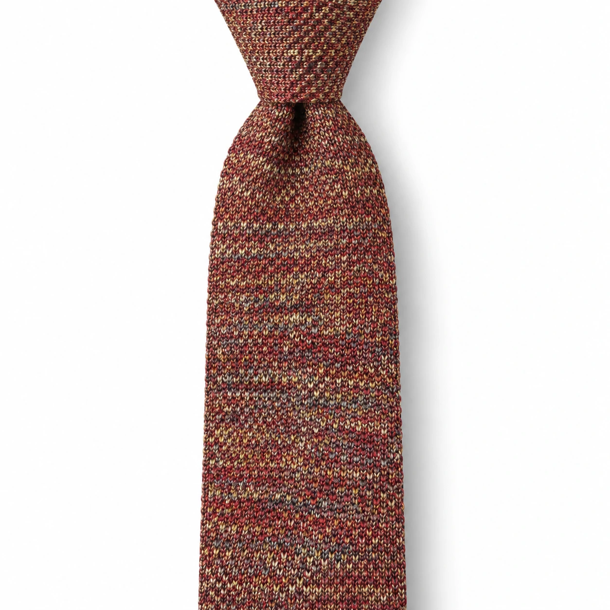 Rust Red and Brown Knit Tie