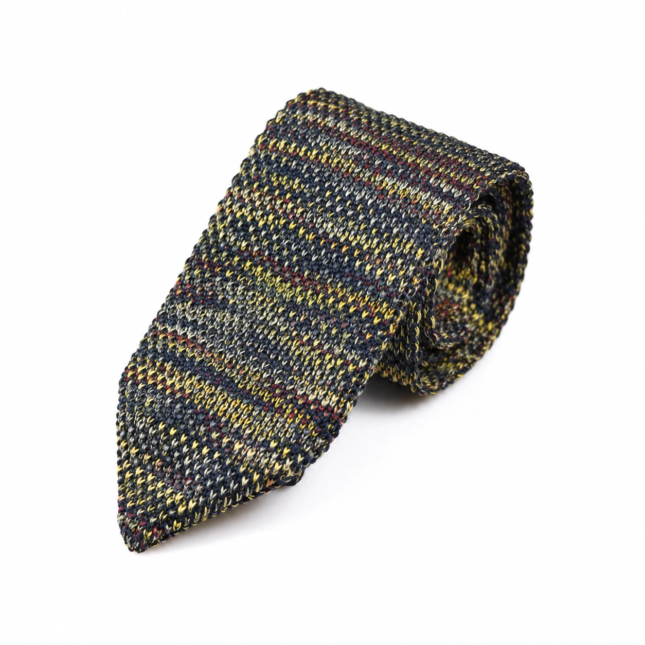 Charcoal and Gold Knit Tie