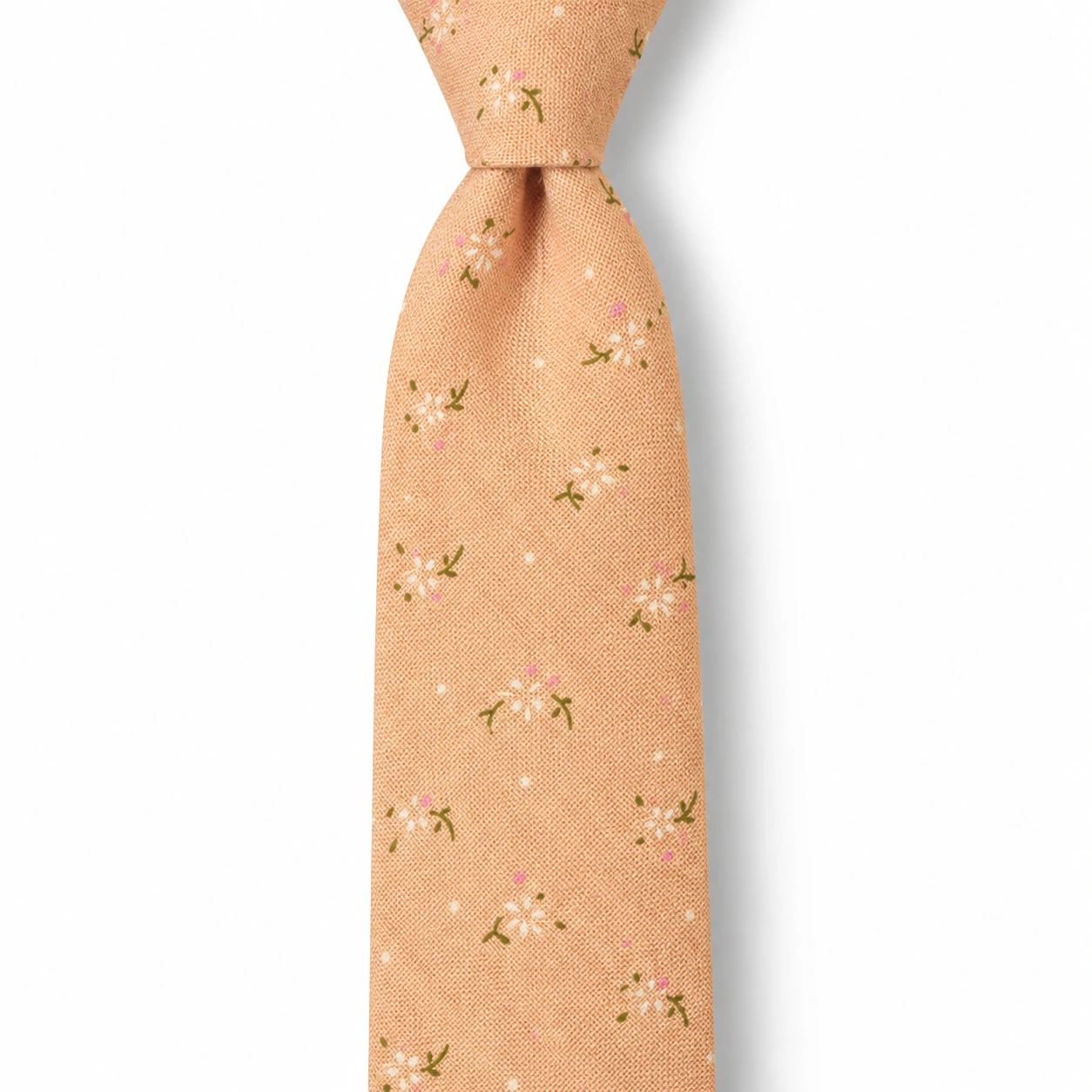 Peach Small Floral Skinny Tie