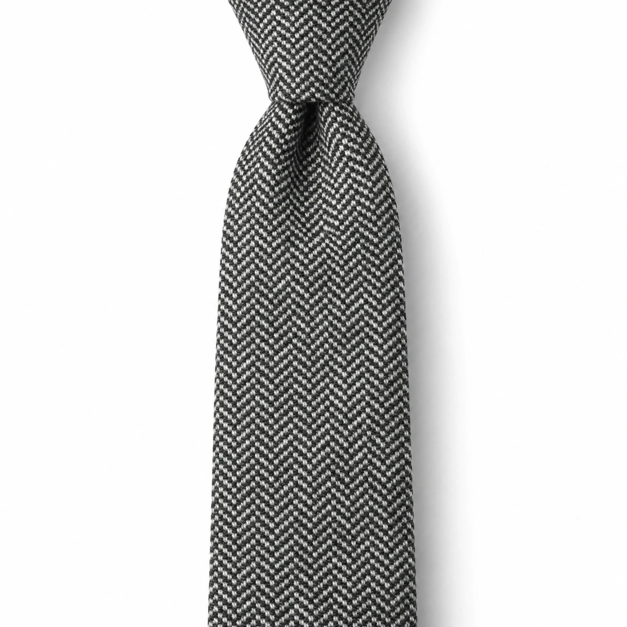 Gray Herringbone Skinny Tie