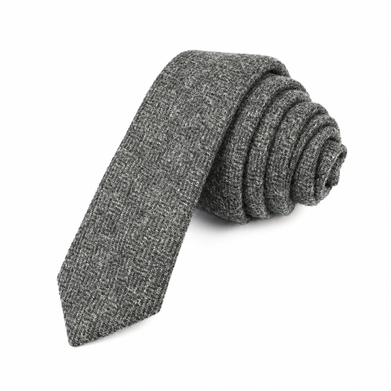 Gray Textured Skinny Tie