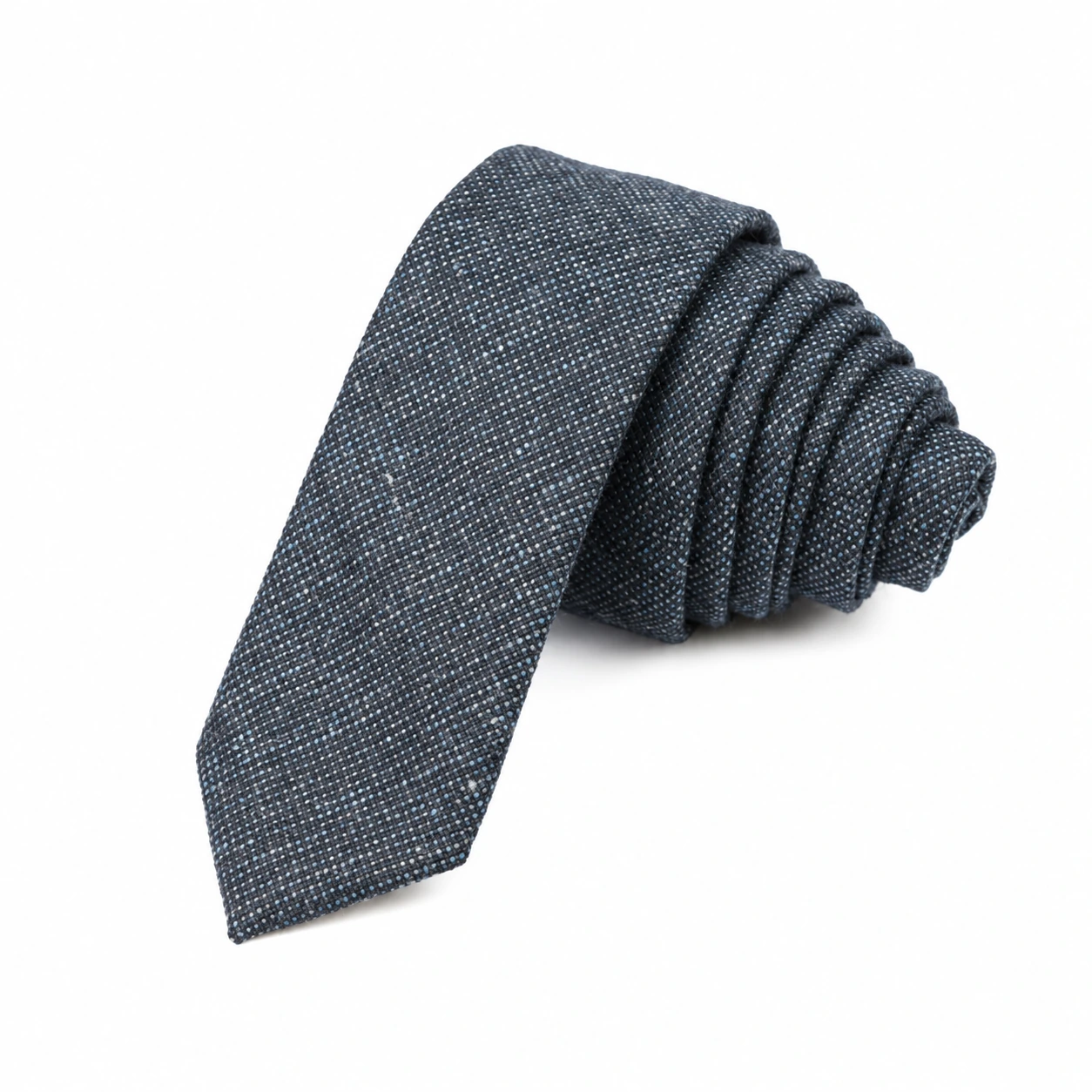 Blue Textured Skinny Tie