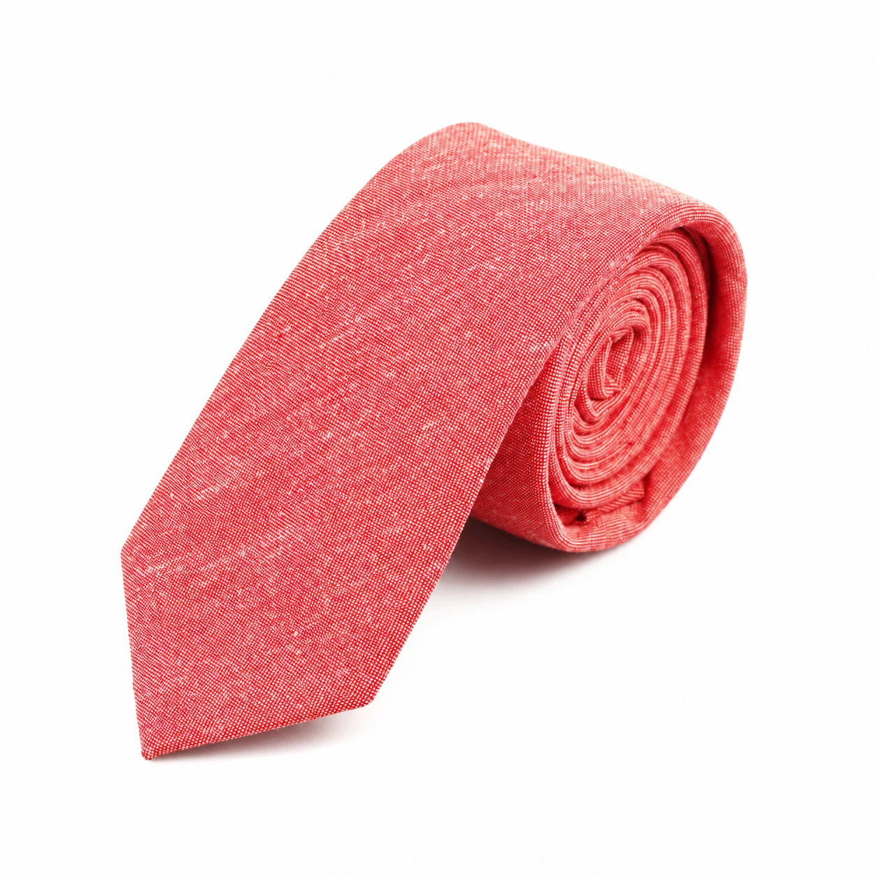 Coral Textured Skinny Tie