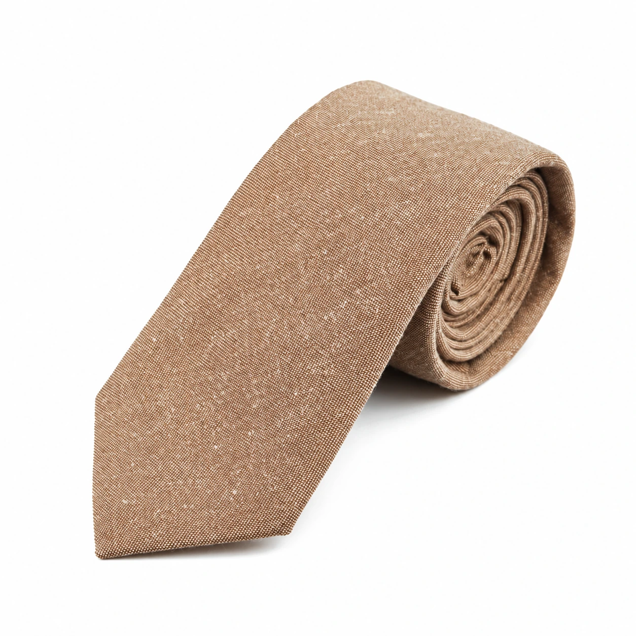 Tan Textured Skinny Tie