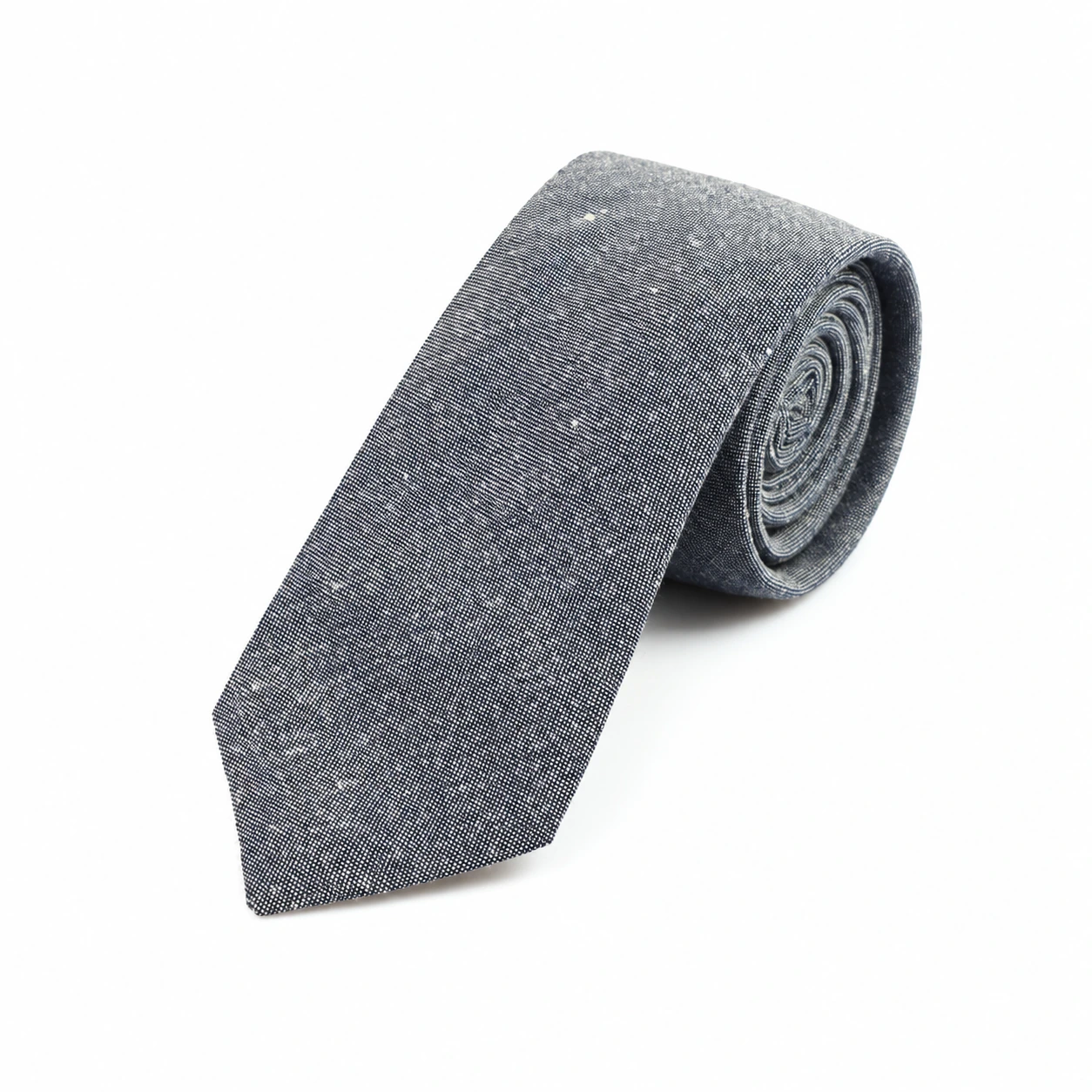 Gray Textured Skinny Tie