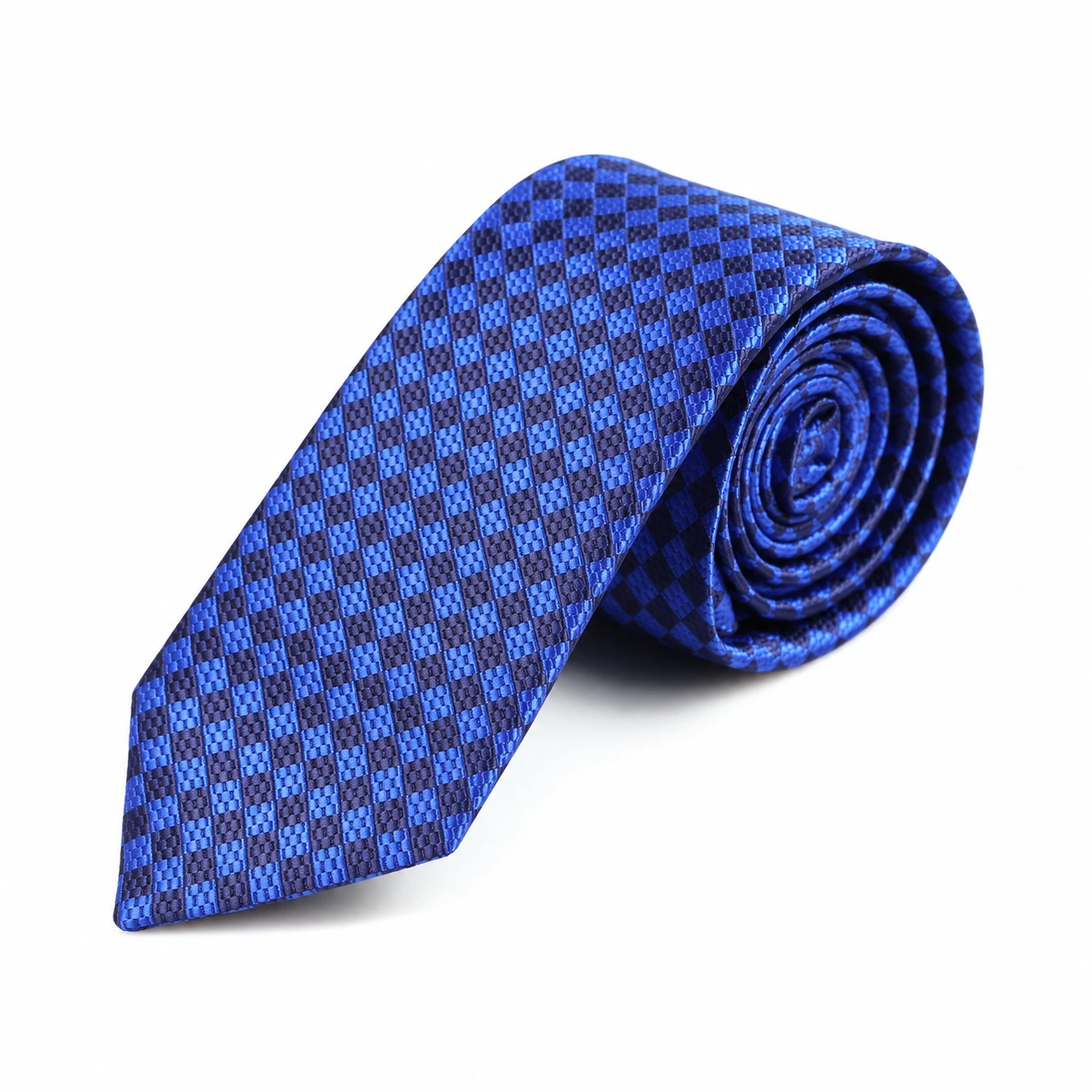 Blue Houndstooth Skinny Tie