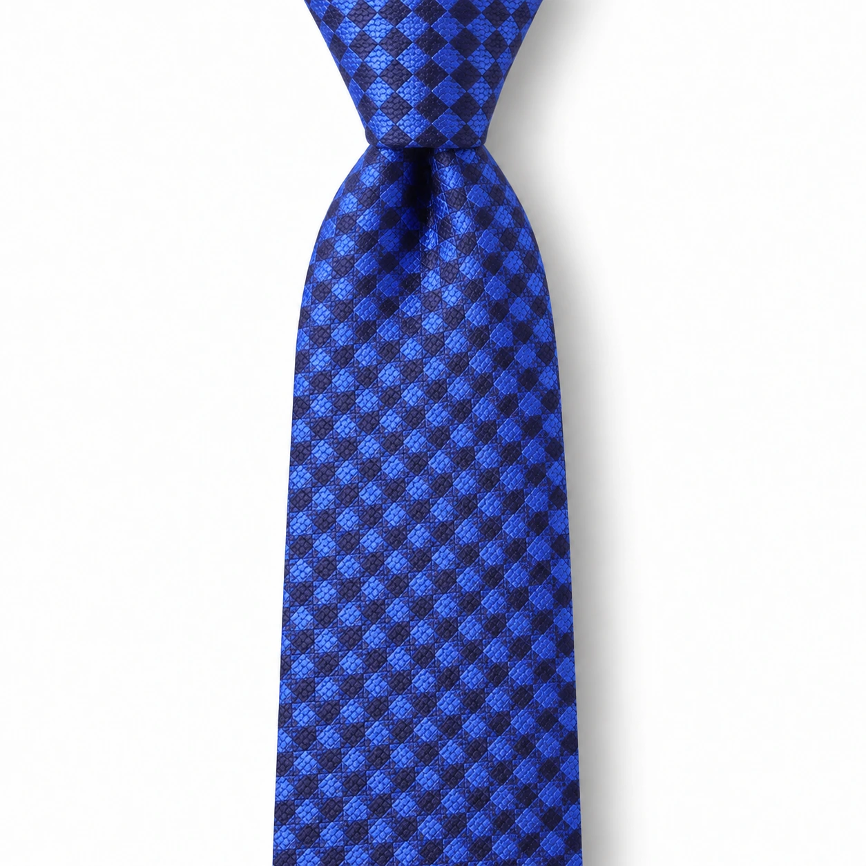 Blue Houndstooth Skinny Tie