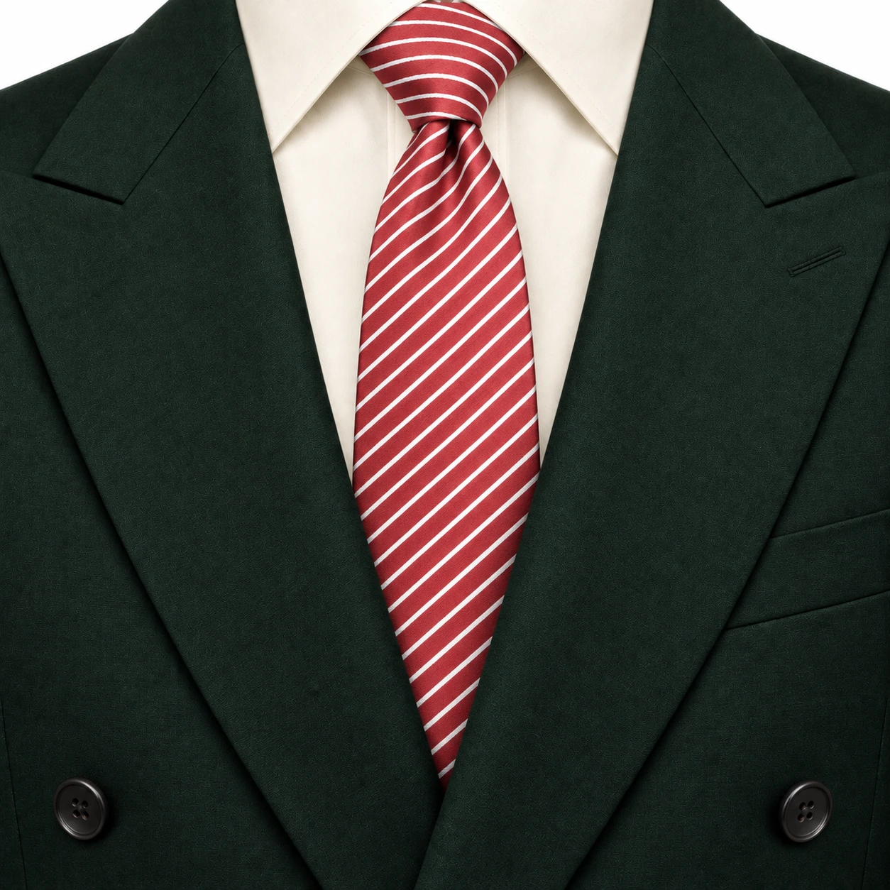 Red and White Diagonal Stripe Skinny Tie — view 3 of 3