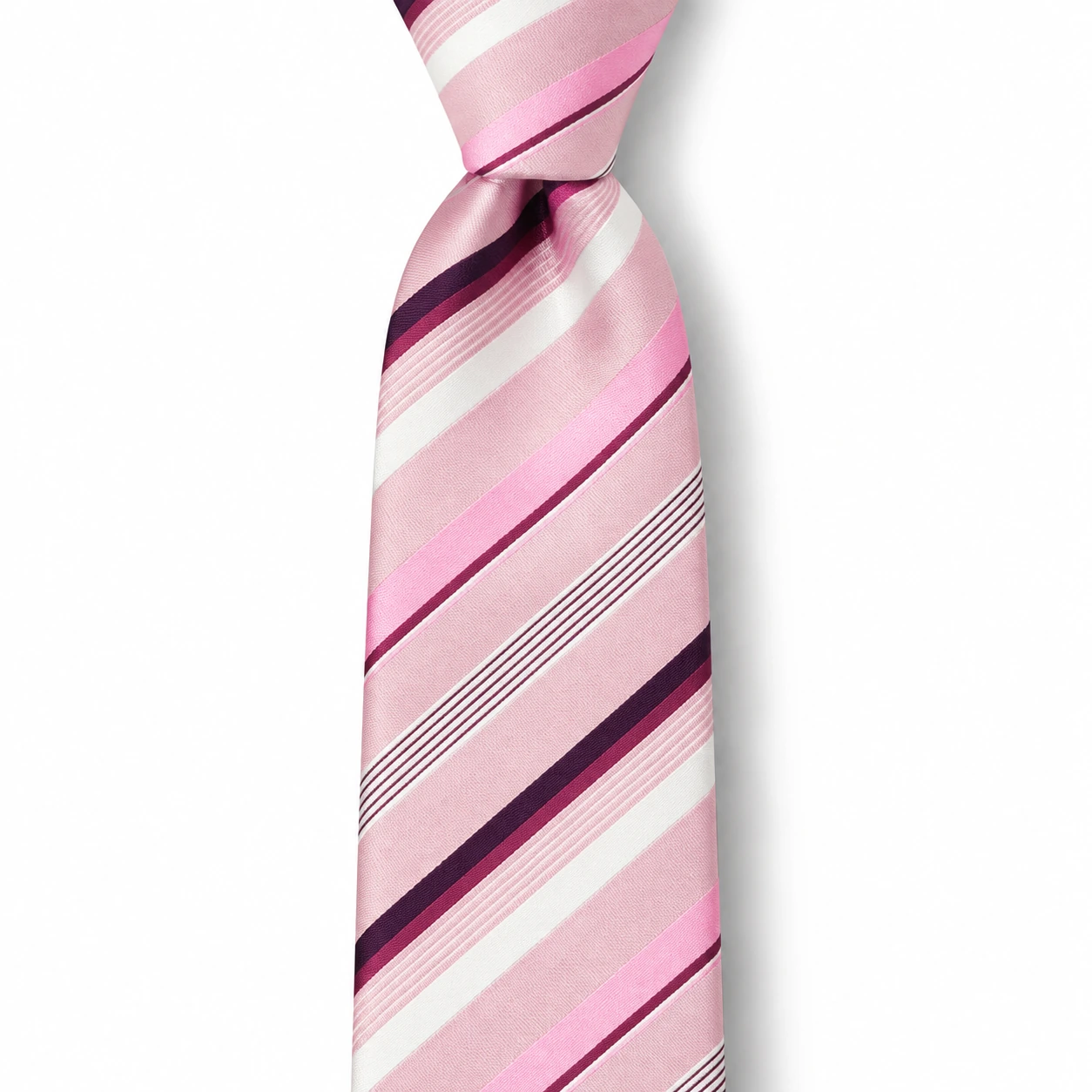 Pink and Burgundy Diagonal Stripe Skinny Tie — view 2 of 3