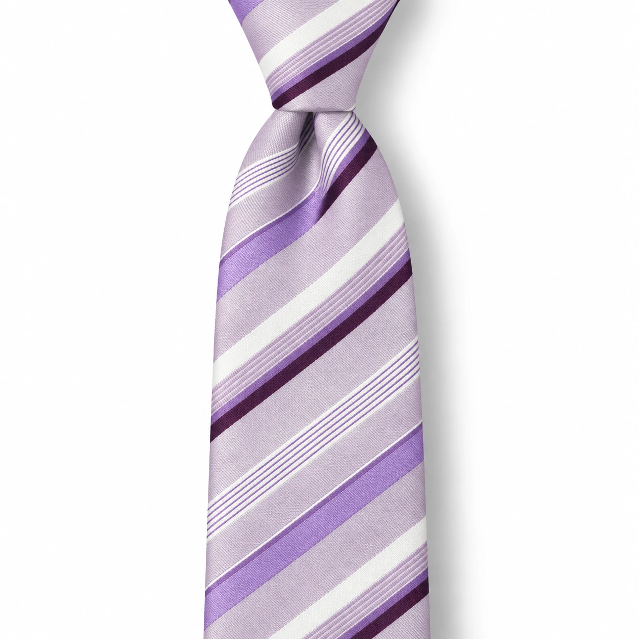 Lavender and Purple Diagonal Stripe Skinny Tie