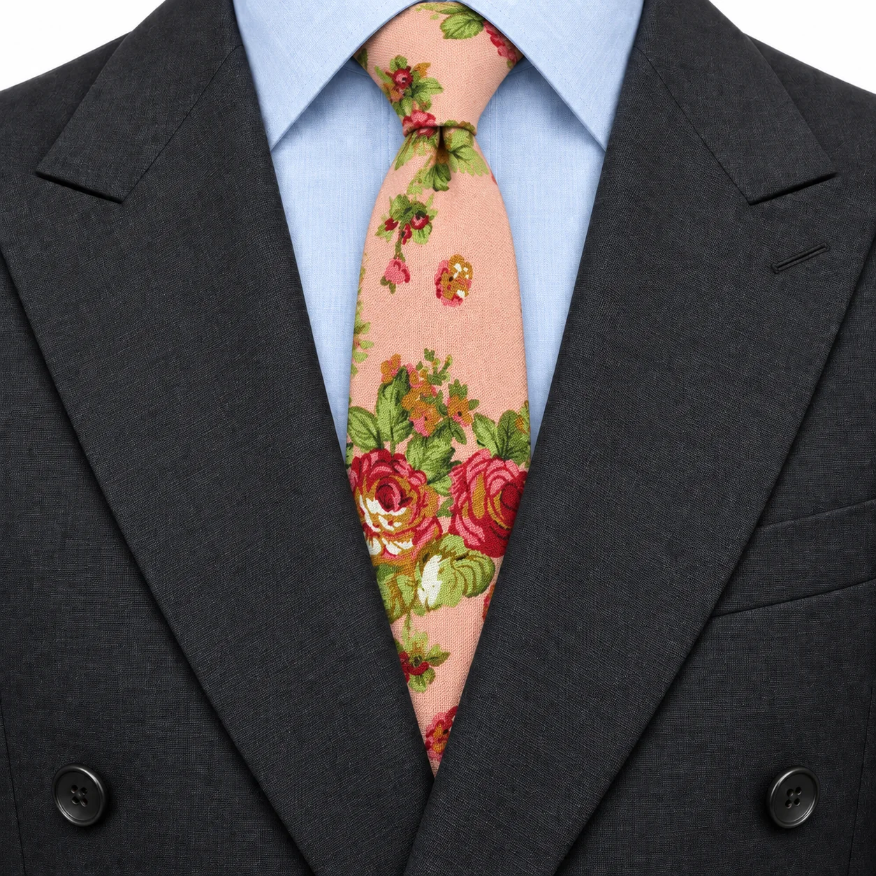 Peach Rose Print Skinny Tie — view 3 of 3