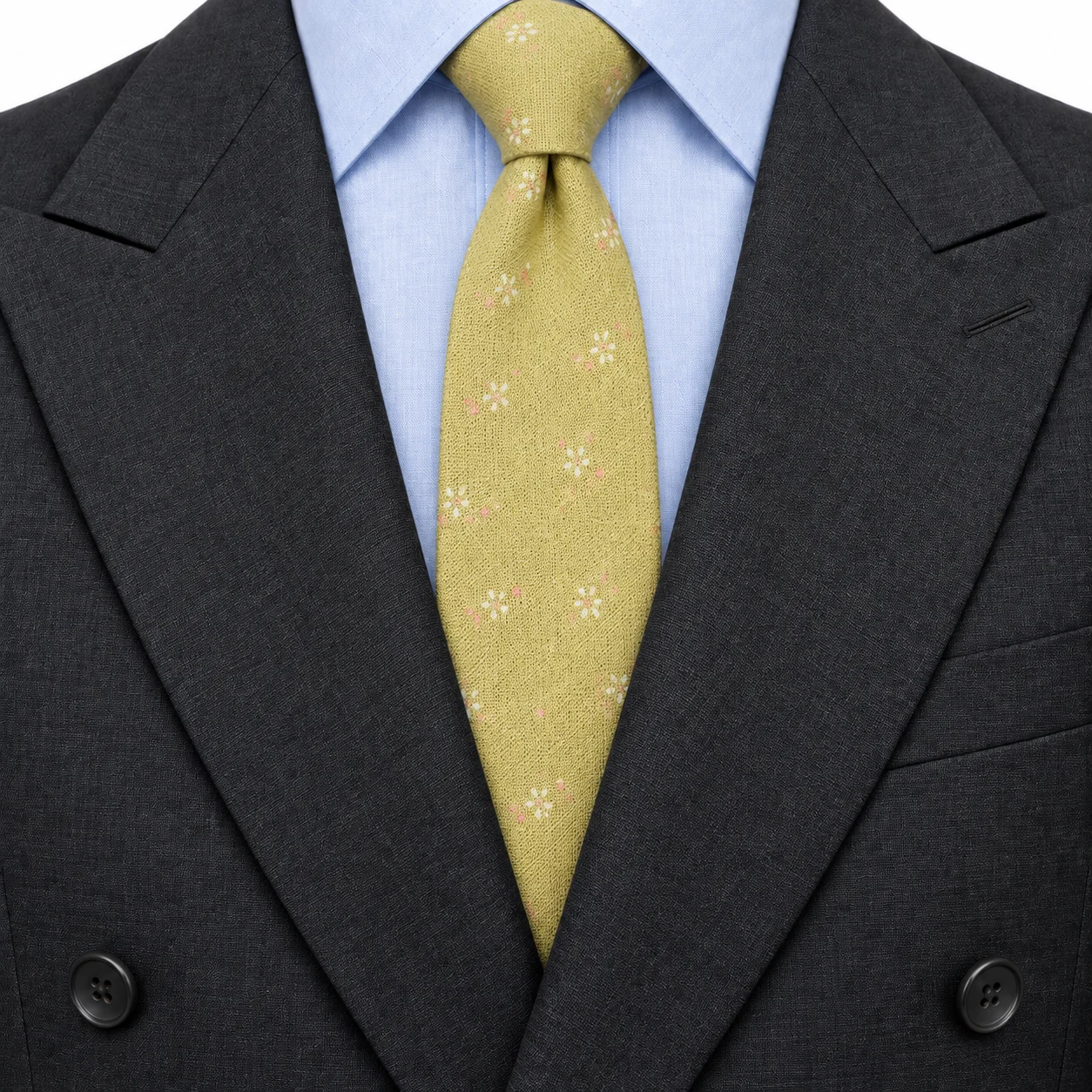 Pale Olive Small Floral Skinny Tie — view 3 of 3