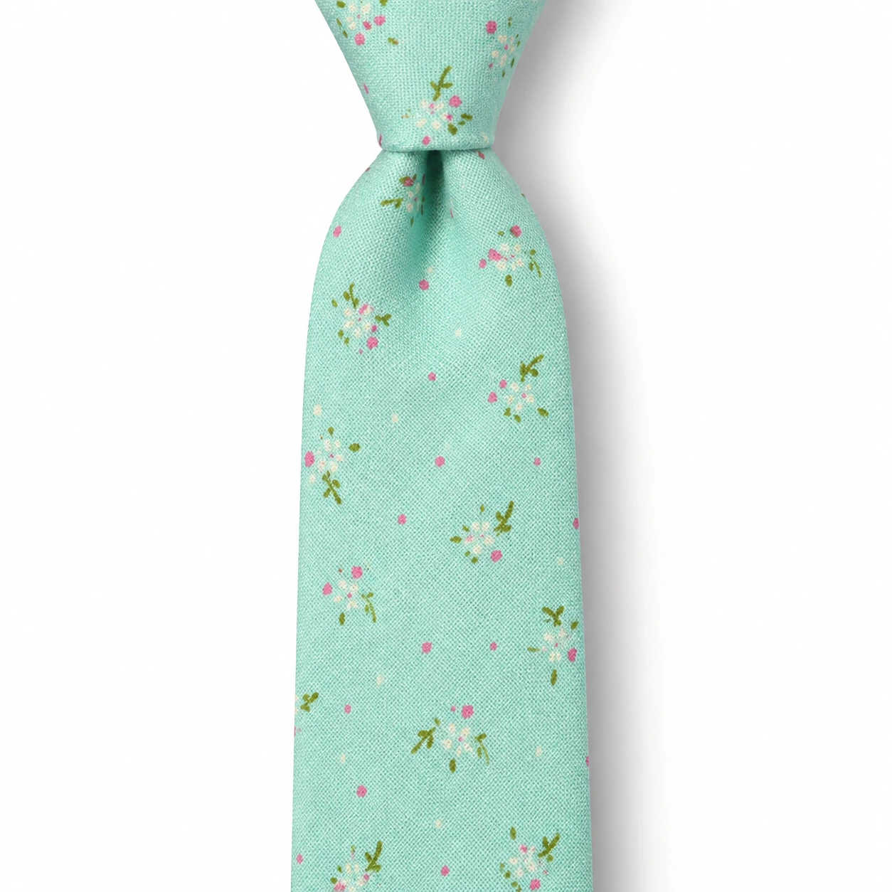 Mint Small Floral Skinny Tie