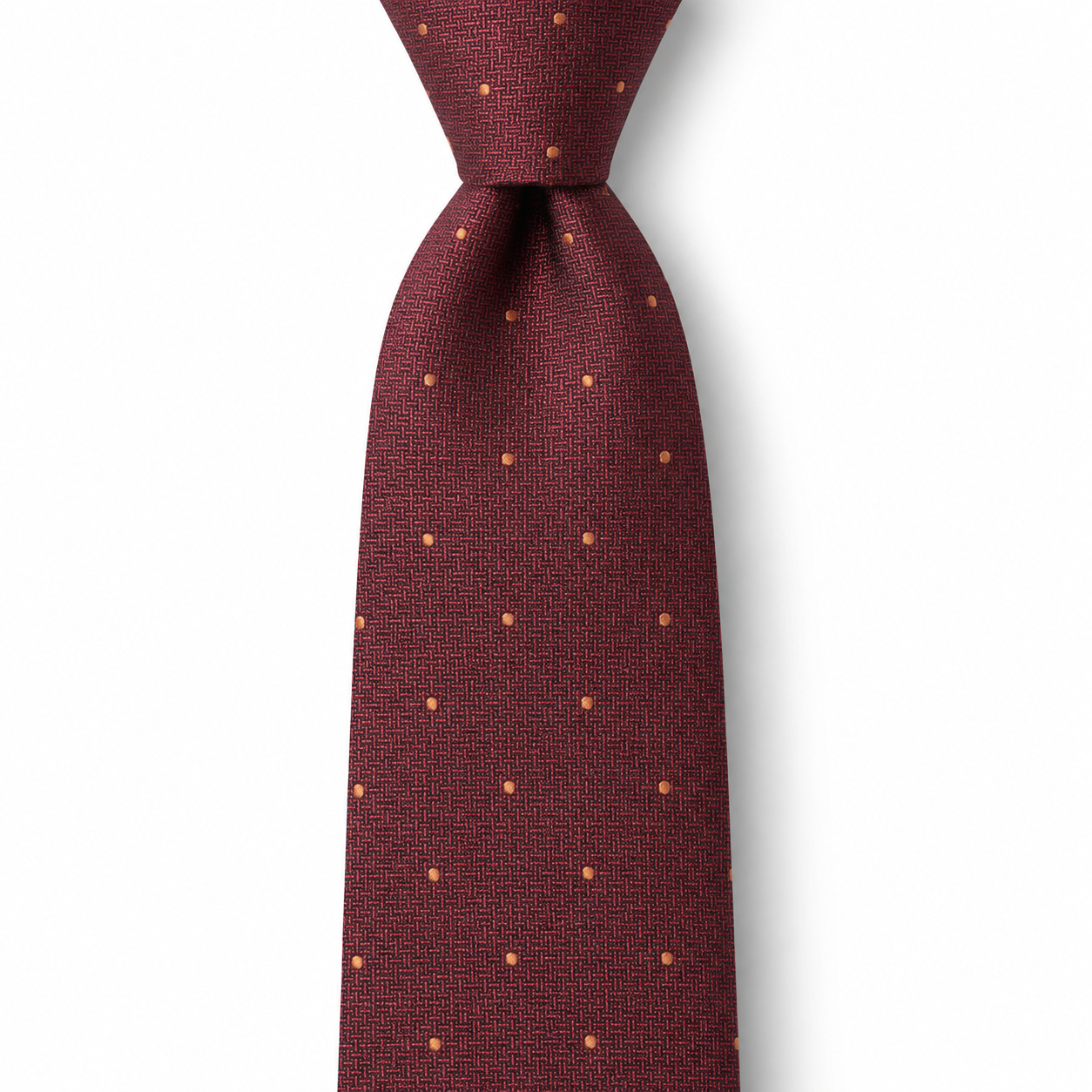 Burgundy and Copper Pin Dot Textured Necktie