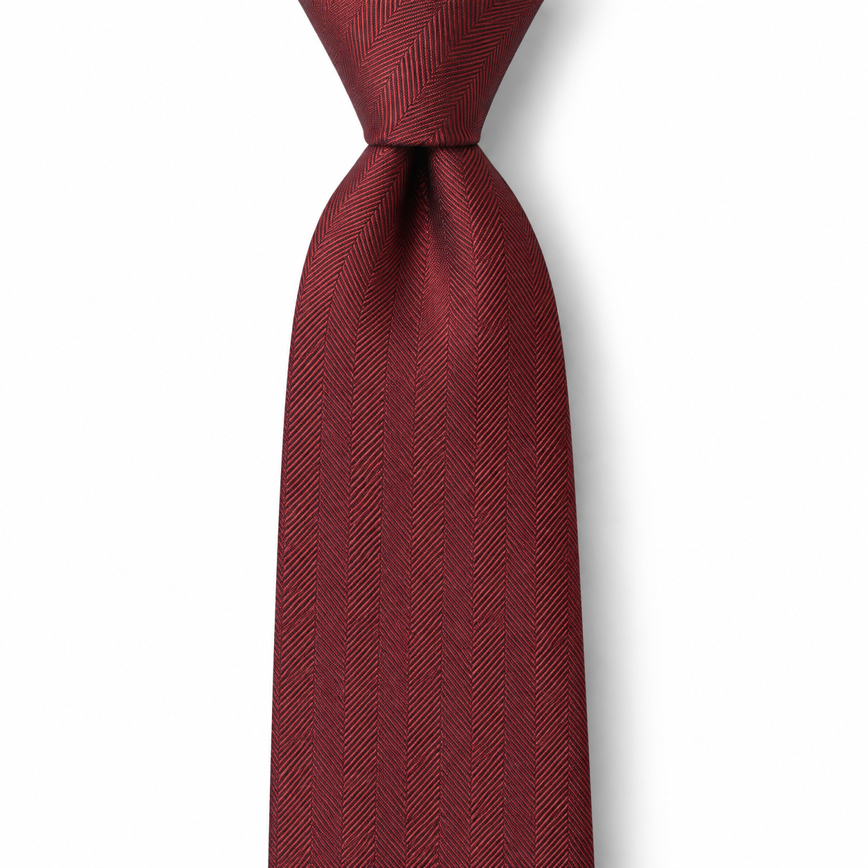 Rust Red and Charcoal Herringbone Necktie — view 2